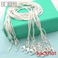 925 Sterling Silver 5/10pcs/Lot 16/18/20/22/24/26/28/30 Inch 1.2mm Snake Chain Necklace For Woman Man Fashion Jewelry 40cm