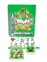 Minecraft - Minecraft, Skrivesæt, M/ Multifarve. Pen - Kalendoriai ir užrašų knygelės - Žalia