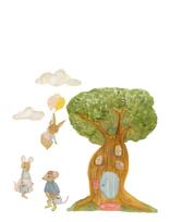 That's Mine - Wallsticker The Secret Treehouse - Sienų dekoracija - Marga / raštuota