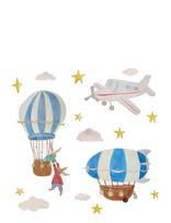 That's Mine - Wallsticker Flying Adventures - Sienų dekoracija - Mėlyna