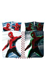 Spider-man - Bed Linen Spiderman 1053 Glow - 100X140 40X45 Cm - Patalynės komplektas - Raudona