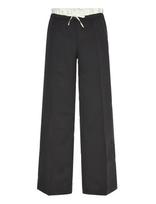 Monki - Pull On Suiting Trousers - Plačios kelnės - Juoda