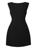 Malina - Adelina High Neck Mini Dress - Trumpa suknelė - Juoda