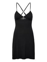 Hunkemöller - Sd Jersey Lace Back Detail - Naktiniai marškiniai - Juoda