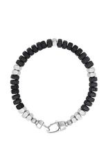 Nialaya - Men's Hexagon Beaded Bracelet With Black Onyx And Silver - Apyrankė - Juoda