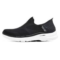 Skechers Go Walk 6 Slip-Ins Mesh Fabric Flash Technology Comfortable Daily Low-Top Casual Shoes Men sneakers Black White 216278-BLK 43.5