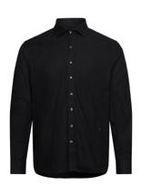 Oscar Jacobson - Reg Fit Cut Away Brushed Flannel - Flaneliniai marškiniai - Juoda