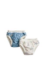 Imse Vimse - Training Pants Xl 11-14 Kg, Blue Dots/White Teddy 2-P - Apatinės kelnaitės - Mėlyna