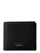 Calvin Klein - Embossed Woven Billfold W/ Coin - Klasikinė piniginė - Juoda