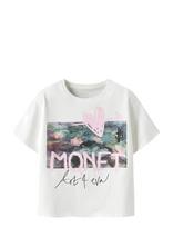 Name It - Nkfdydissi Monet Ss Nreg Top Noos Art - Marškinėliai trumpomis rankovėmis - Balta