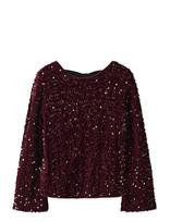 Name It - Nkfrusitta Ls Bow Blouse - Palaidinės ir tunikos - Burgundiška splava