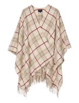Lexington Clothing - Checked Recycled Wool Blend Poncho - Pončas - Smėlio