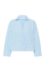 My Essential Wardrobe - Mwsunna Boxy Short Shirt - Marškinėliai ilgomis rankovėmis - Mėlyna