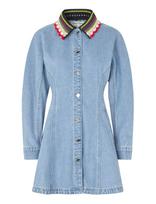 STINE GOYA - Double Rinse Denim, Collared Coat Mini Dress - Trumpa suknelė - Mėlyna