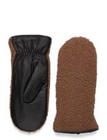 DEPECHE - Mittens W. Sherpa Fleece - Kumštinės pirštinės - Ruda
