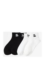 Lindex - Sock High Ankle 4 P Placement - Futbolo kojinės iki kulkšnių - Juoda