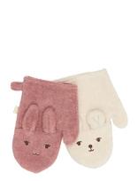Fabelab - Bath Mitts - 2 Pack - Bear And Bunn - Audiniai - Rožinė