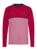 Hummel - Dbu 26 Fan 86 Block Cotton Tee Ls - Sportiniai futbolo marškinėliai - Raudona