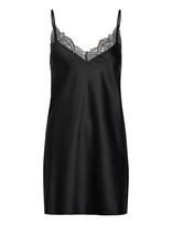 Hunkemöller - Sd Satin Lace - Naktiniai marškiniai - Juoda