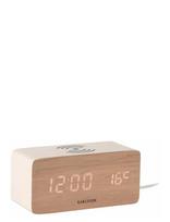 KARLSSON - Alarm Clock Block W. Phone Charger Led White Wash Veneer, White Led - Žadintuvas