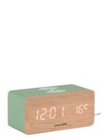 KARLSSON - Alarm Clock Block W. Phone Charger Led Jungle Green, White Led - Žadintuvas - Žalia