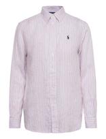 Polo Ralph Lauren - Classic Fit Striped Linen Shirt - Marškinėliai ilgomis rankovėmis - Violetinė