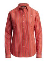Lauren Ralph Lauren - Classic Fit Striped Broadcloth Shirt - Marškinėliai ilgomis rankovėmis - Oranžinė