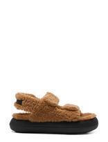 Moon Boot - Mb Shearling Sandal - Plokščiapadžiai sandalai - Ruda