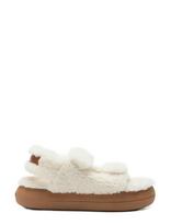 Moon Boot - Mb Shearling Sandal - Plokščiapadžiai sandalai - Balta