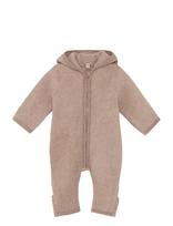 Huttelihut - Pram Suit Ears Cot. Fleece - Flisinis kombinezonas - Smėlio