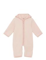 Huttelihut - Pram Suit Ears Cot. Fleece - Flisinis kombinezonas - Rožinė