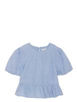 Creamie - Top Woven Stripe - Palaidinės ir tunikos - Mėlyna