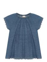 Minymo - Blouse Ss Chambrey - Palaidinės ir tunikos - Mėlyna