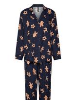 Hunkemöller - Pj Ls Vis Twill Ginger - Pižama - Marga / raštuota