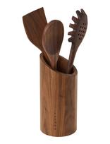 Satake - Utensils 3 Pcs & Utensil Rack Walnut - Virtuvės stiklainis - Ruda