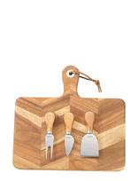 Dorre - Ollie Cheese Board Herringbone Pattern Fsc Acacia 3 Cheese Tools Width 29 Cm - Pjaustymo lenta