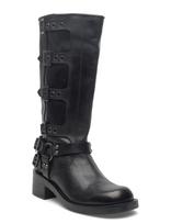 Bianco - Biaharper Buckle Biker Boot Pull Up Leather - Ilgaauliai batai - Juoda