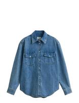 Gant - Rel Denim Pocket Ls Shirt - Marškinėliai ilgomis rankovėmis - Mėlyna