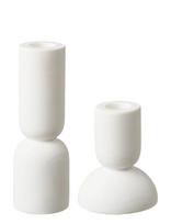 House Nordic - Thyra - Candle Holder, Limestone, White, Set Of 2 - Žvakių laikiklis - Balta