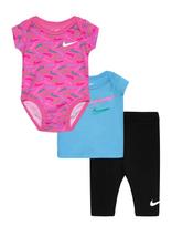 Nike - Nike 3 Pc Bodysuit Pant Set - Bodžių rinkinys - Rožinė