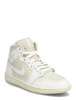 Nike - Nike Air Jordan 1 Mid - Sportiniai aukštakulniai sportbačiai - Kreminė spalva