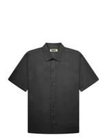 Woodbird - Wbbanks Linen Shirt - Marškiniai trumpomis rankovėmis - Juoda