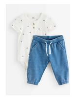 Lindex - Set - Bodysuit And Joggers - Bodžių rinkinys - Mėlyna