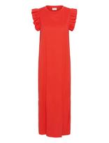 Kaffe - Kacelina Flounce Dress - Ilga suknelė - Raudona