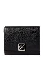 Calvin Klein - Emblem Hw Pebble Trifold W/Zip - Piniginė - Juoda