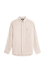 Tommy Hilfiger - Linen Bengal Stripe Rf Shirt - Lininiai marškiniai - Smėlio