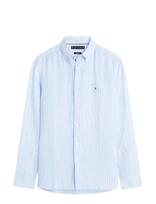Tommy Hilfiger - Linen Bengal Stripe Rf Shirt - Lininiai marškiniai - Mėlyna