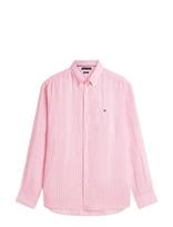 Tommy Hilfiger - Linen Bengal Stripe Rf Shirt - Lininiai marškiniai - Rožinė
