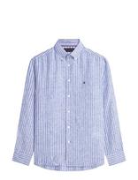 Tommy Hilfiger - Linen Bengal Stripe Rf Shirt - Lininiai marškiniai - Mėlyna