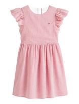 Tommy Hilfiger - Seersucker Dress Ss - Suknelė trumpomis rankovėmis - Raudona